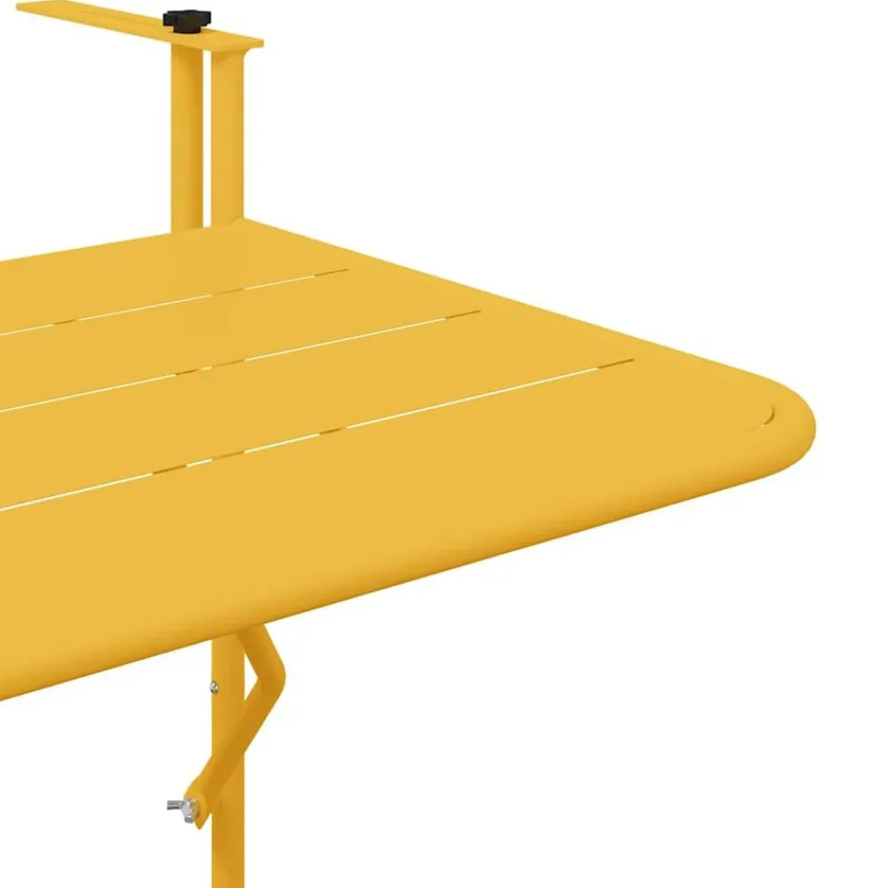 vidaXL Mesa Colgante de Balcón 60 x 39 x 65 cm Acero Mostaza Online