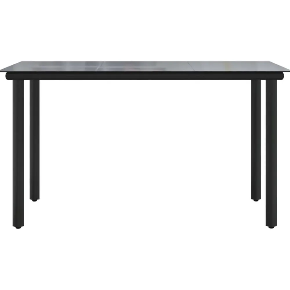vidaXL Mesa comedor jardín acero y vidrio templado negro 200x100x74 cm Online