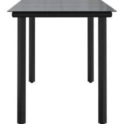 vidaXL Mesa comedor jardín acero y vidrio templado negro 200x100x74 cm Online