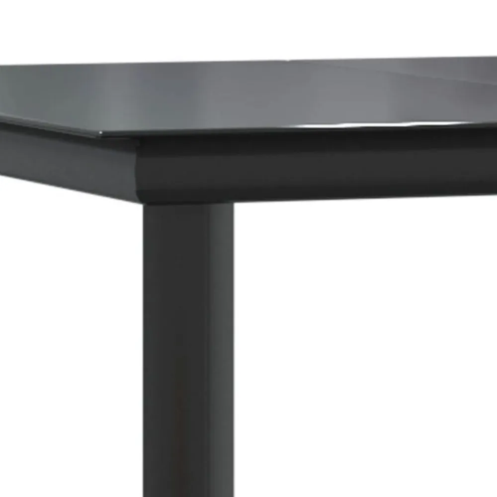 vidaXL Mesa comedor jardín acero y vidrio templado negro 200x100x74 cm Online
