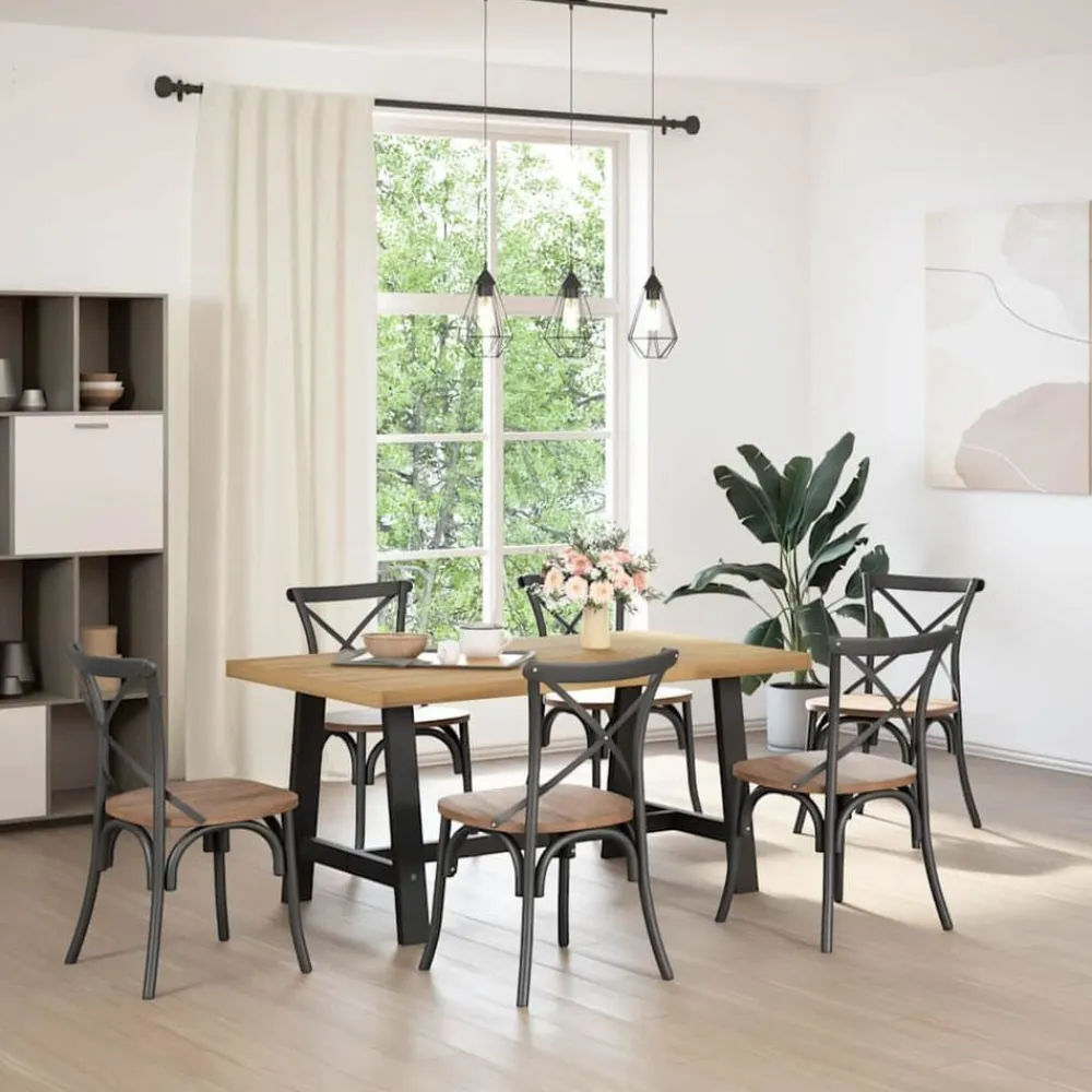 vidaXL Mesa comedor NOAIN patas forma A madera maciza pino 160x90x75cm Hot