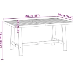 vidaXL Mesa comedor NOAIN patas forma A madera maciza pino 160x90x75cm Hot