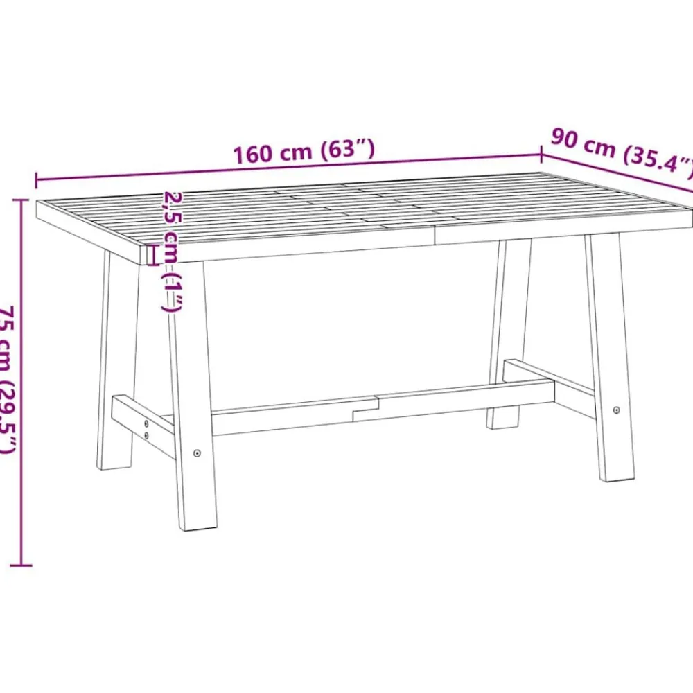 vidaXL Mesa comedor NOAIN patas forma A madera maciza pino 160x90x75cm Hot