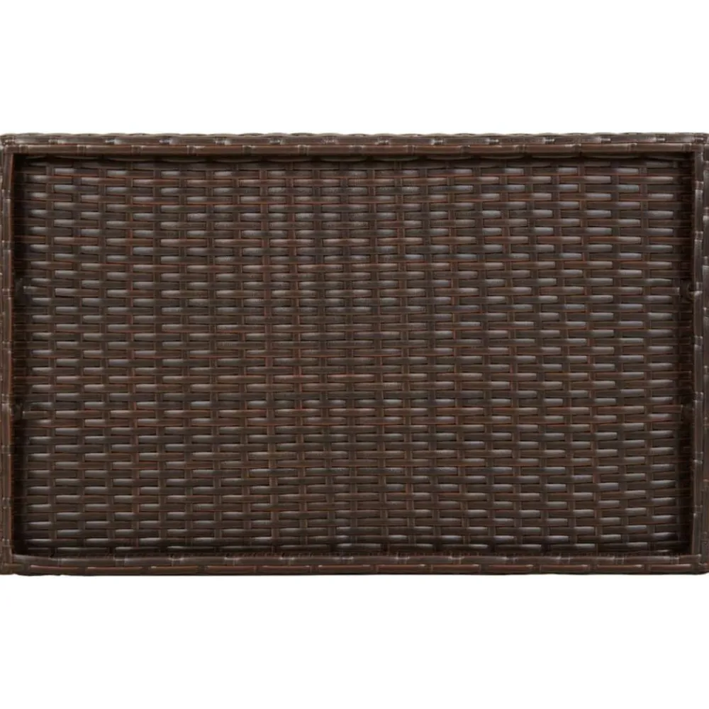 vidaXL Muebles De Jardín-Mesa con bandeja plegable ratán sintético marrón 65x40x75 cm