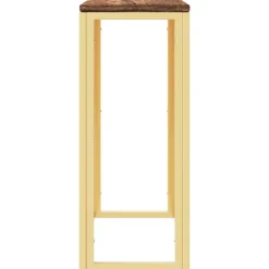 vidaXL Mesa consola acero inoxidable y madera maciza reciclada dorada Dorado