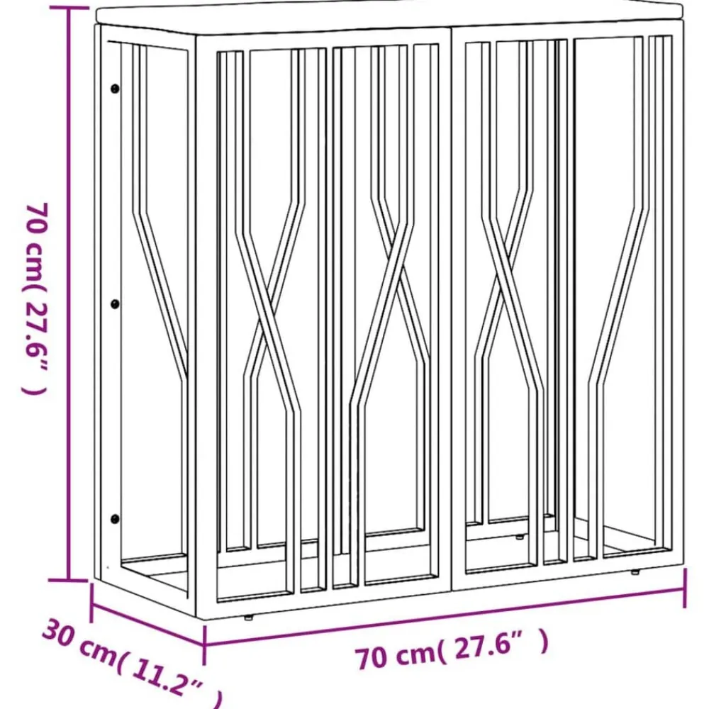 vidaXL Mesa consola acero inoxidable y madera maciza reciclada dorada Dorado