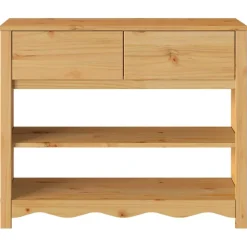 vidaXL Mesa Consola con cajón Drammen Roble 89,5 x 37 x 73 cm color roble Outlet