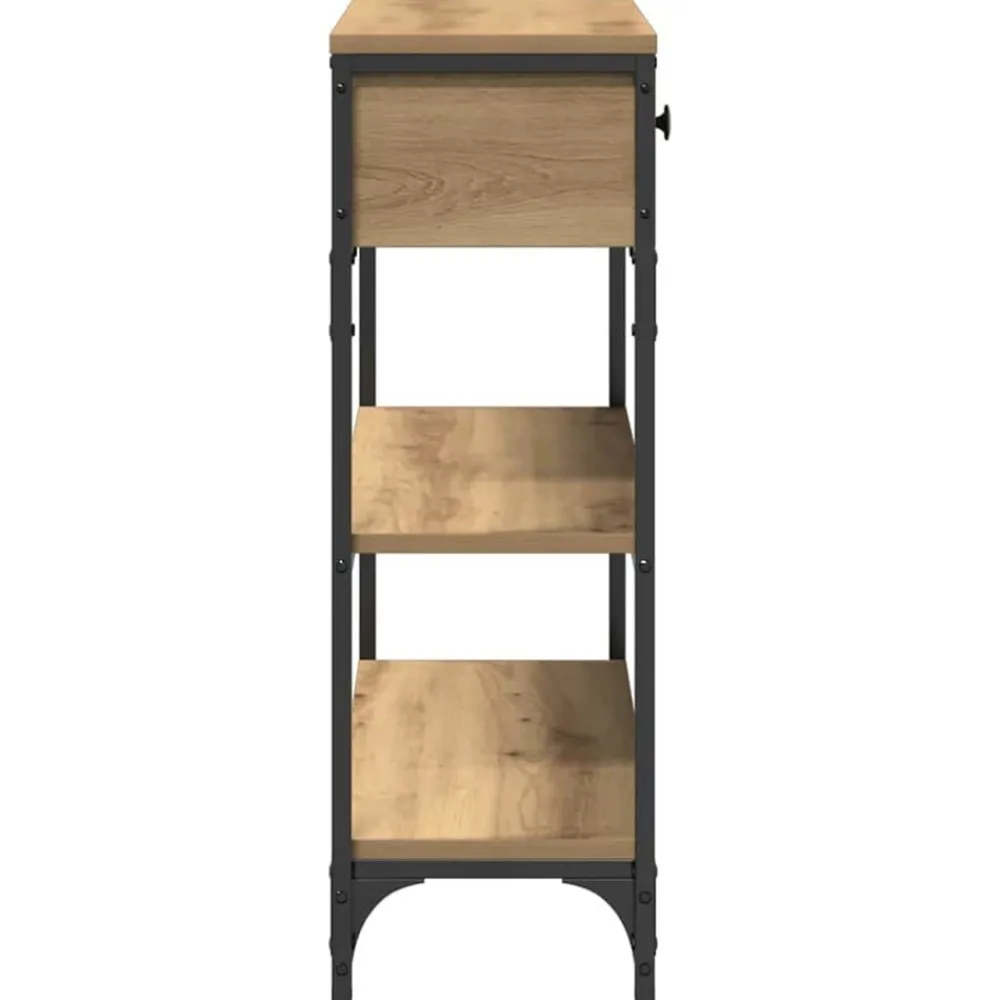 vidaXL Mesa Consola con cajón Roble artesanal 72.5 x 25 x 75 cm Roble artisan New