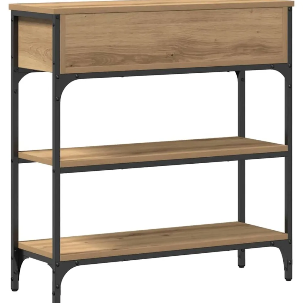 vidaXL Mesa Consola con cajón Roble artesanal 72.5 x 25 x 75 cm Roble artisan New