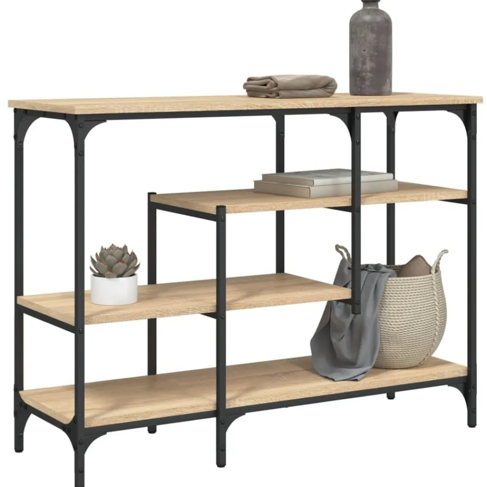 vidaXL Mesas-Mesa consola con estantes 100x35x75 cm