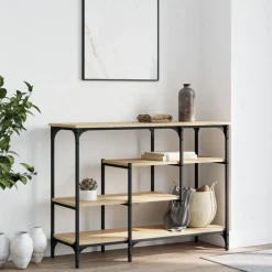 vidaXL Mesas-Mesa consola con estantes 100x35x75 cm