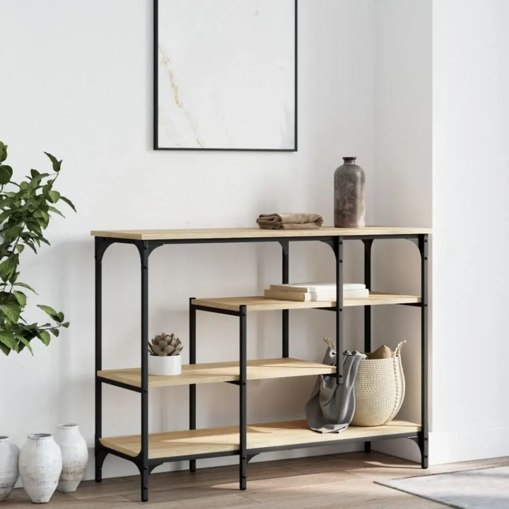 vidaXL Mesas-Mesa consola con estantes 100x35x75 cm