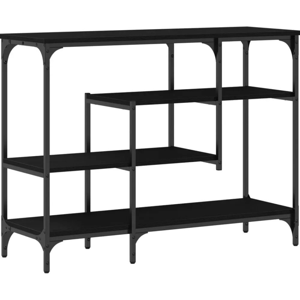 vidaXL Mesa Consola con estante 100 x 35 x 75 cm Roble negro Clearance