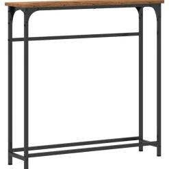 vidaXL Mesas-Mesa Consola con estante Madera vieja 75 x 19,5 x 75 cm