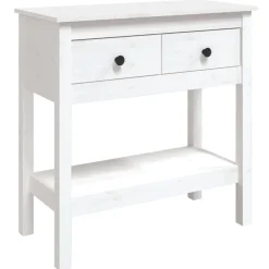 vidaXL Mesa consola de madera maciza de pino 75x35x75 cm Blanco Hot