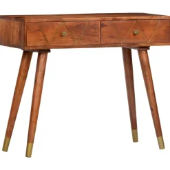 vidaXL Mesas-Mesa consola de madera maciza de acacia 90x35x76 cm