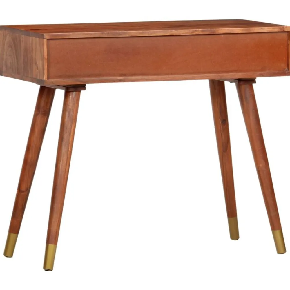vidaXL Mesas-Mesa consola de madera maciza de acacia 90x35x76 cm