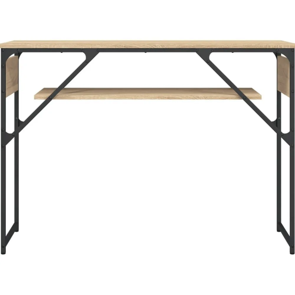 vidaXL Mesa consola estante madera ingeniería 105x30x75cm Roble Sonoma Discount