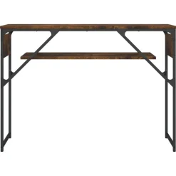 vidaXL Mesas-Mesa consola estante madera ingeniería roble humo 105x30x75 cm