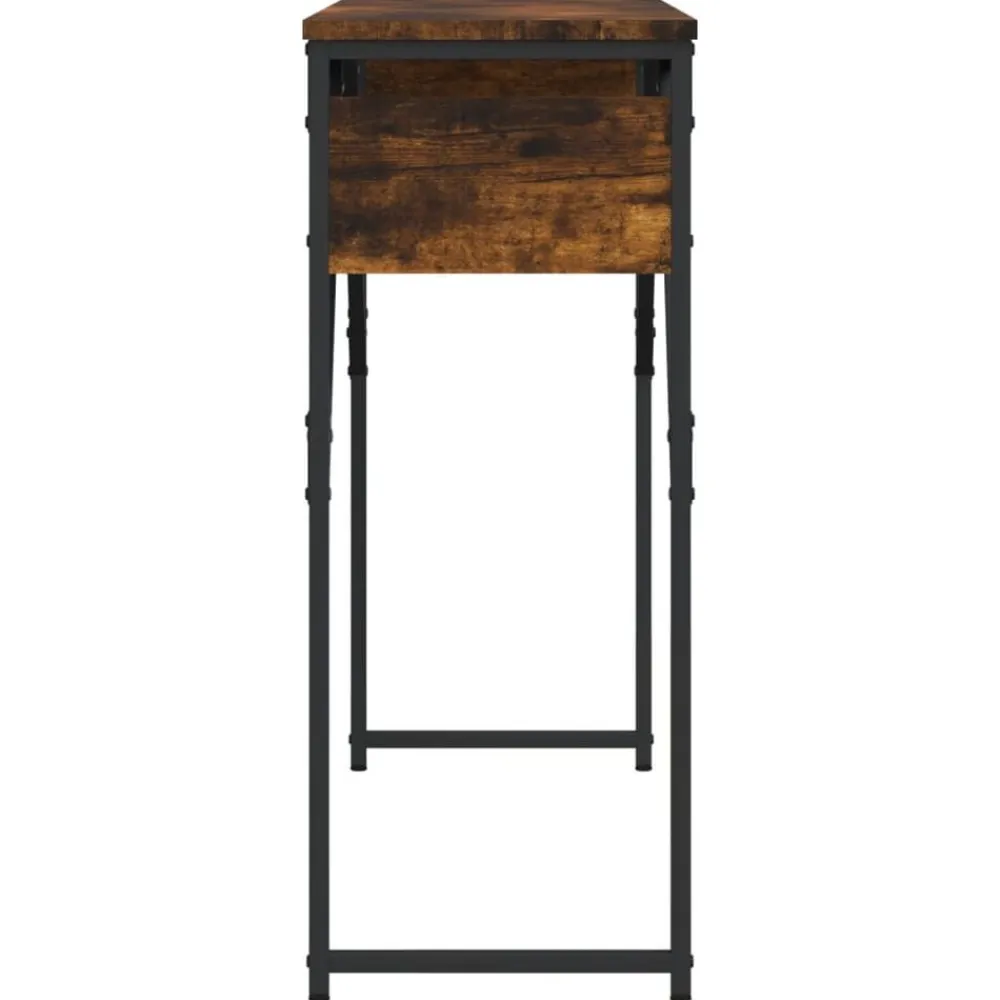 vidaXL Mesas-Mesa consola estante madera ingeniería roble humo 105x30x75 cm