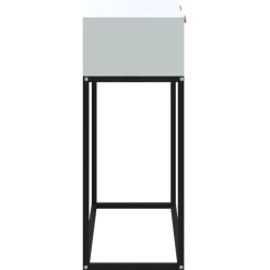 vidaXL Mesa consola hierro y madera contrachapada 80x30x75 cm Blanco Best
