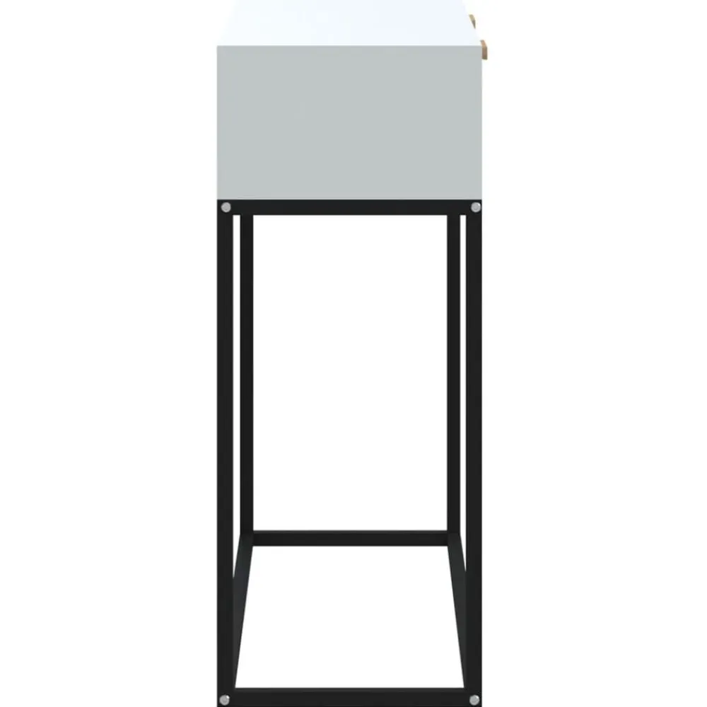 vidaXL Mesa consola hierro y madera contrachapada 80x30x75 cm Blanco Best
