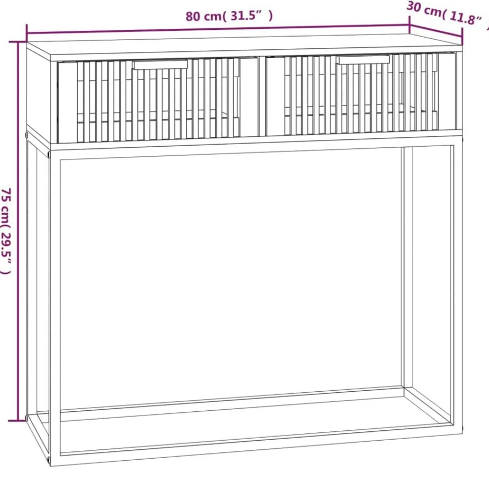 vidaXL Mesa consola hierro y madera contrachapada 80x30x75 cm Blanco Best