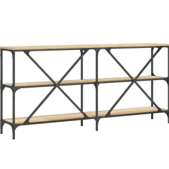 vidaXL Mesa consola hierro madera ingeniería 160x30x75 cm Roble Sonoma Online