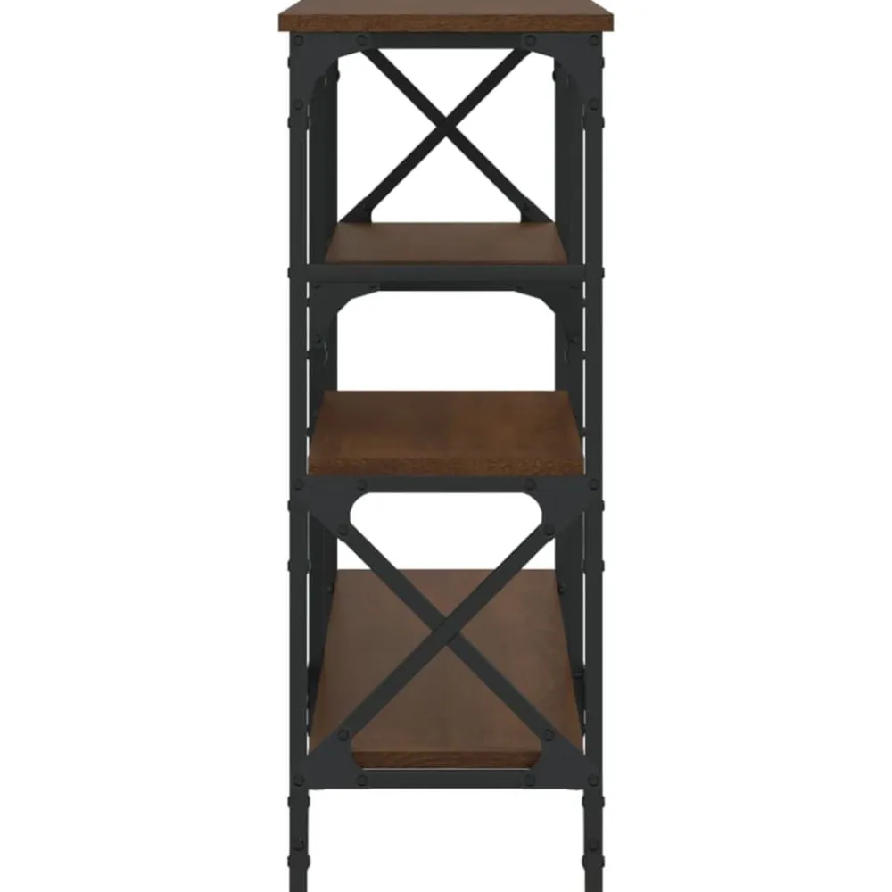 vidaXL Mesa consola madera de ingeniería marrón roble 150x29x76,5 cm Marrón roble Hot