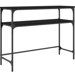 vidaXL Mesas-Mesa consola madera de ingeniería negra 100x35,5x75 cm