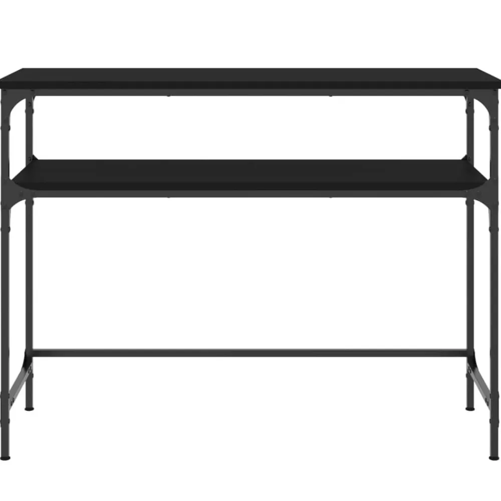 vidaXL Mesas-Mesa consola madera de ingeniería negra 100x35,5x75 cm