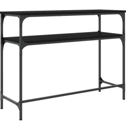 vidaXL Mesas-Mesa consola madera de ingeniería negra 100x35,5x75 cm