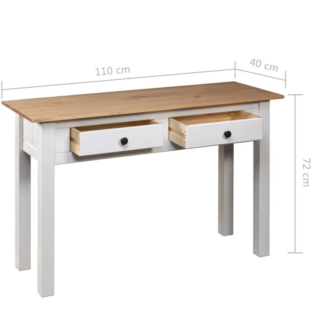 vidaXL Mesas-Mesa consola madera maciza pino Panamá 110x40x72cm