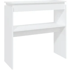 vidaXL Mesas-Mesa consola madera de ingeniería blanca 80x30x80 cm