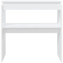 vidaXL Mesas-Mesa consola madera de ingeniería blanca 80x30x80 cm