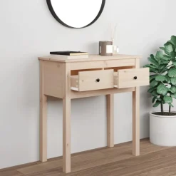 vidaXL Mesas-Mesa consola madera maciza de pino 70x35x75 cm