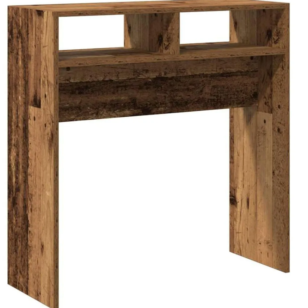 vidaXL Mesas-Mesa consola madera de ingeniería envejecida 78x30x80 cm