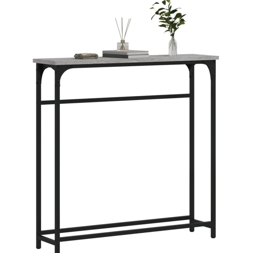 vidaXL Mesa consola madera de ingeniería 75x19,5x75 cm Gris sonoma Outlet