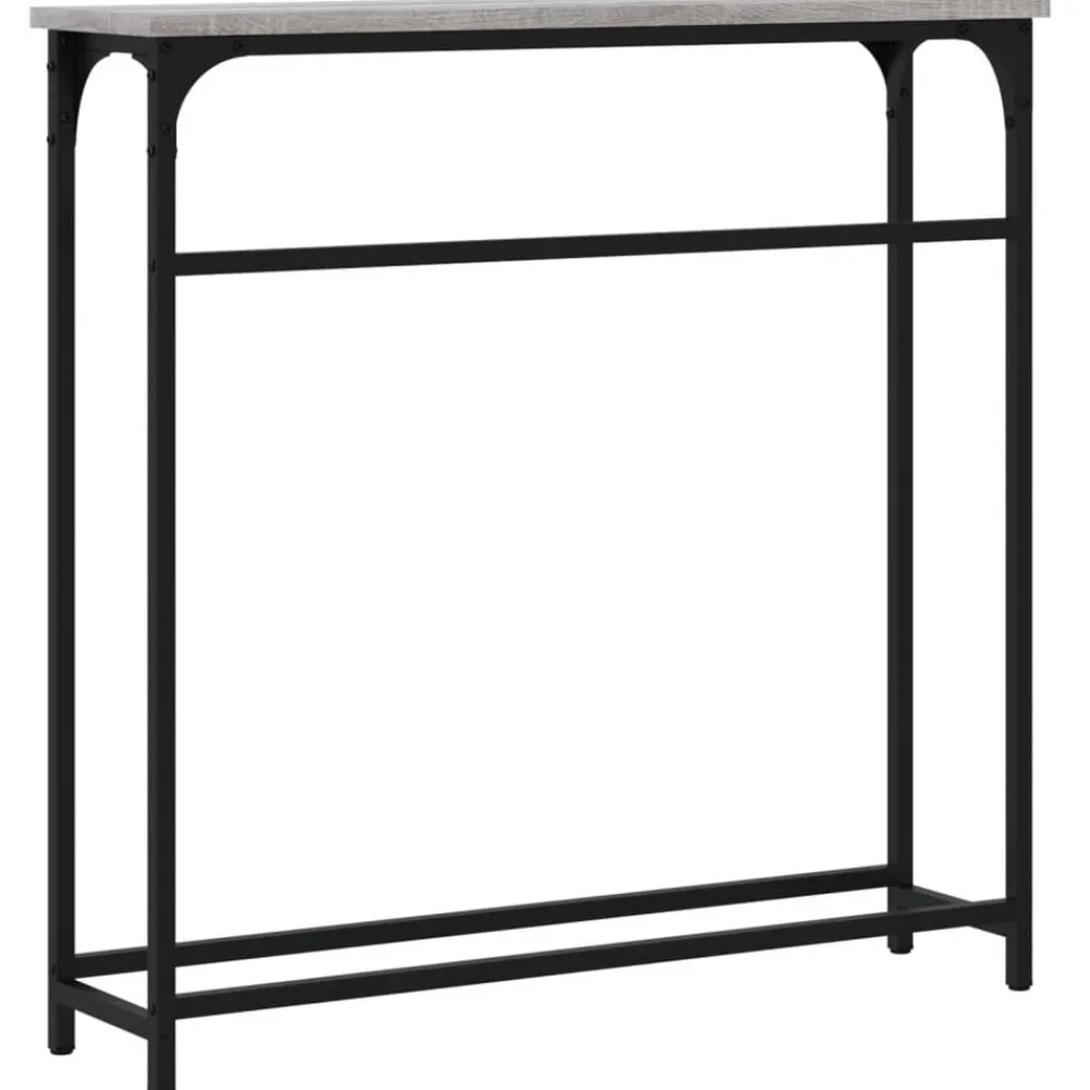 vidaXL Mesa consola madera de ingeniería 75x19,5x75 cm Gris sonoma Outlet