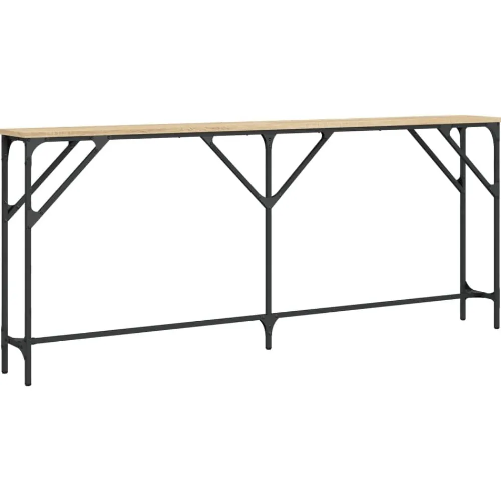 vidaXL Mesas-Mesa consola madera de ingeniería 180x23x75 cm