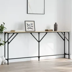 vidaXL Mesas-Mesa consola madera de ingeniería 180x23x75 cm