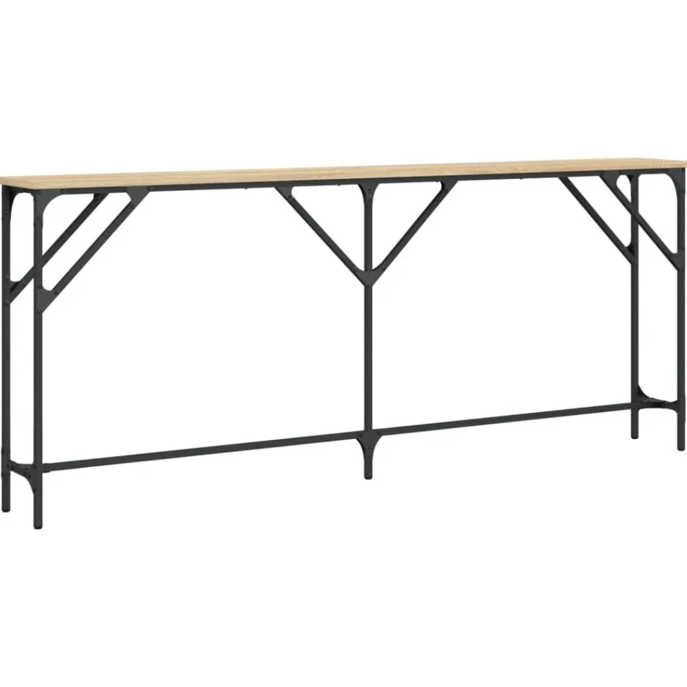 vidaXL Mesas-Mesa consola madera de ingeniería 180x23x75 cm
