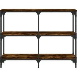 vidaXL Mesa consola madera de ingeniería 100x29x75 cm Roble ahumado Online