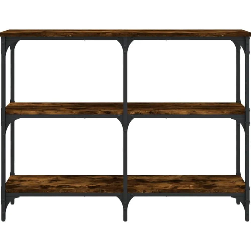 vidaXL Mesa consola madera de ingeniería 100x29x75 cm Roble ahumado Online