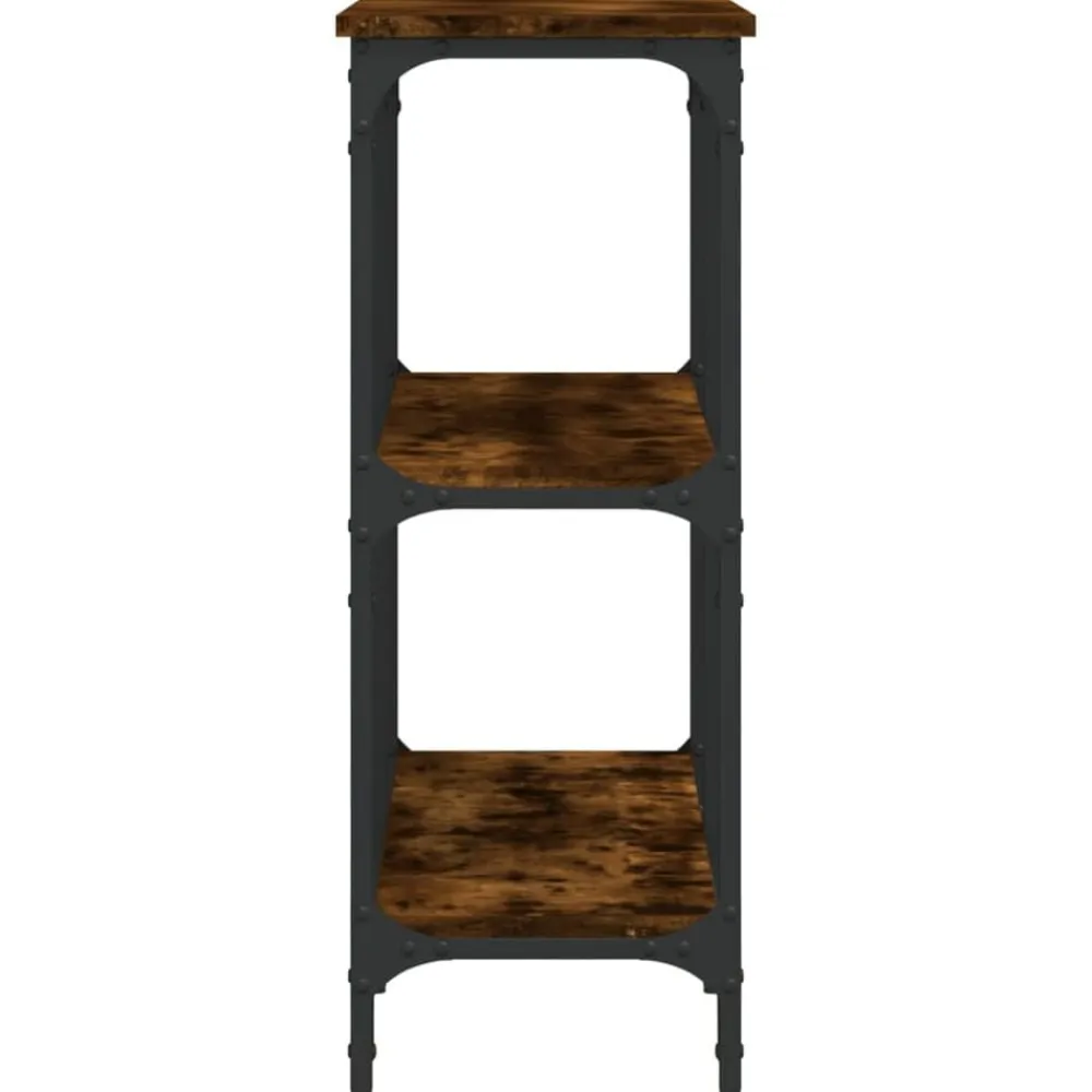 vidaXL Mesa consola madera de ingeniería 100x29x75 cm Roble ahumado Online