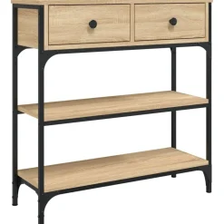 vidaXL Mesa consola madera de ingeniería 72,5x25x75 cm Roble Sonoma Discount
