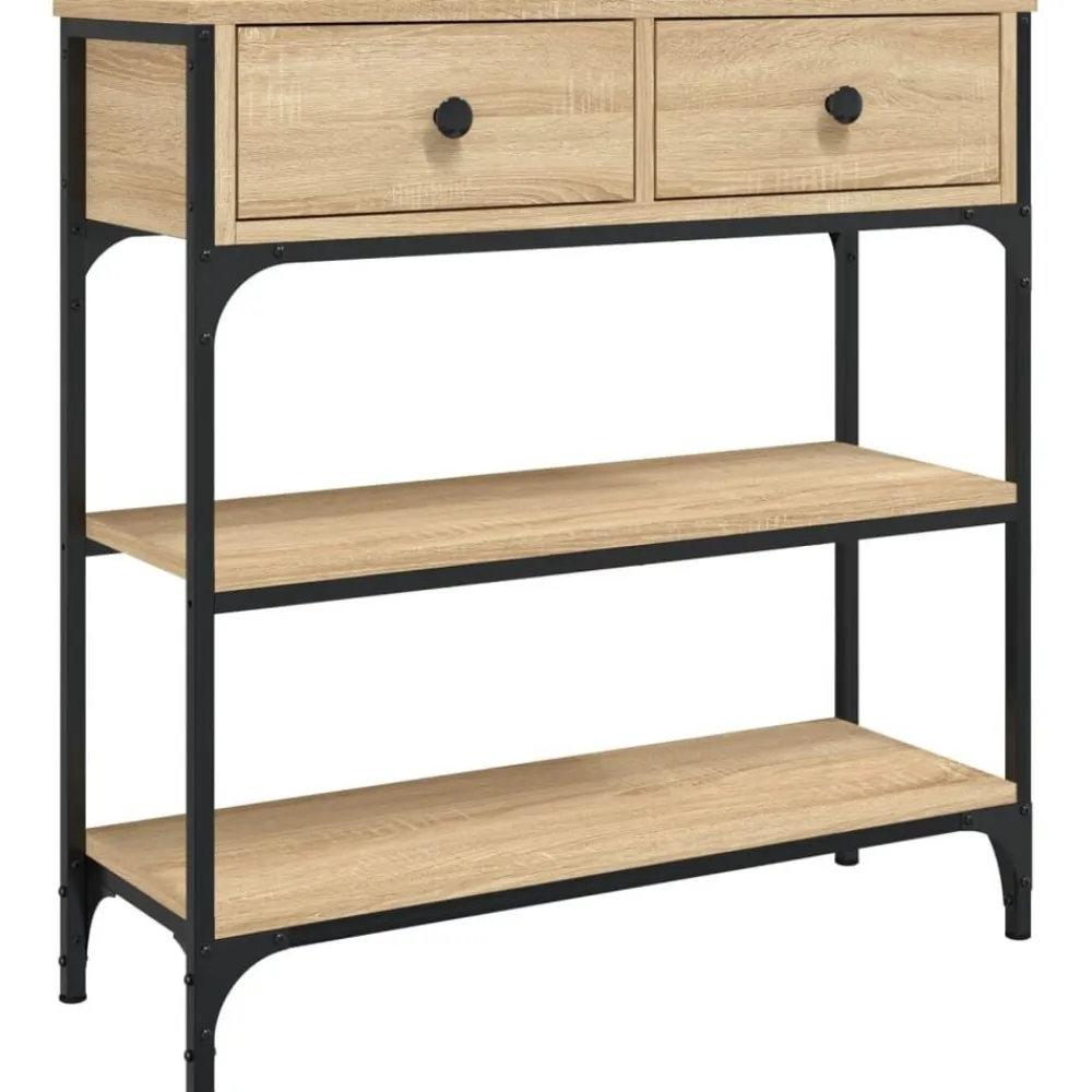 vidaXL Mesa consola madera de ingeniería 72,5x25x75 cm Roble Sonoma Discount