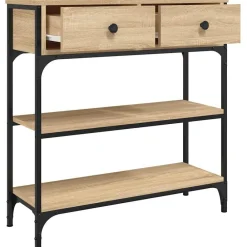 vidaXL Mesa consola madera de ingeniería 72,5x25x75 cm Roble Sonoma Discount