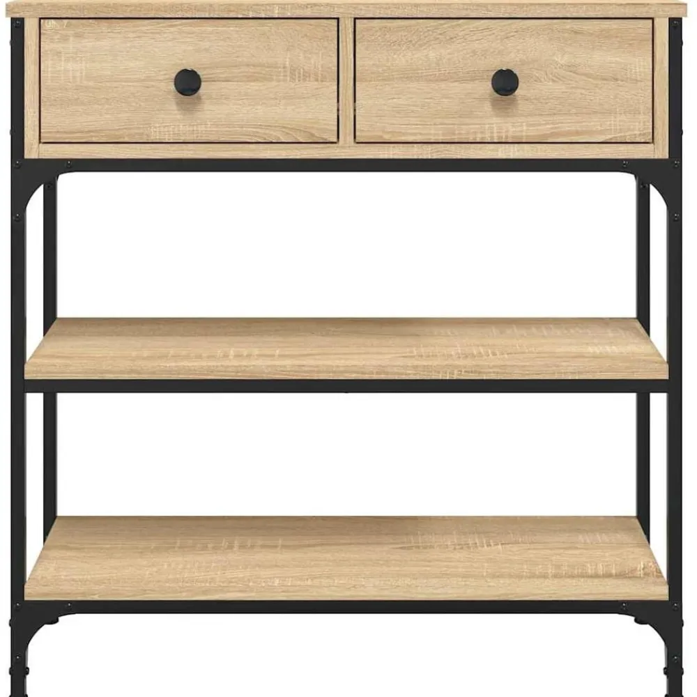 vidaXL Mesa consola madera de ingeniería 72,5x25x75 cm Roble Sonoma Discount