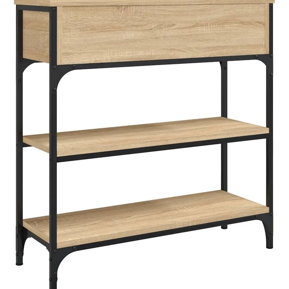 vidaXL Mesa consola madera de ingeniería 72,5x25x75 cm Roble Sonoma Discount